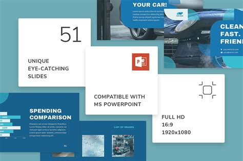 Car Wash Presentation PowerPoint template - TemplateMonster