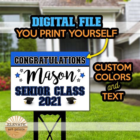 Personalized Custom Graduation Yard Sign DIGITAL FILE | Etsy