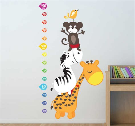 Animals Height Chart Wall Sticker - TenStickers