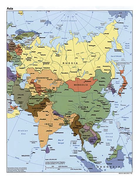 Mapa político detallada de Asia - 1992 | Asia | Mapas del Mundo