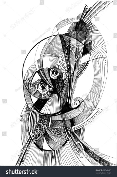 Unusual Abstract Pencil Drawing: illustrazione stock 60748405 ...