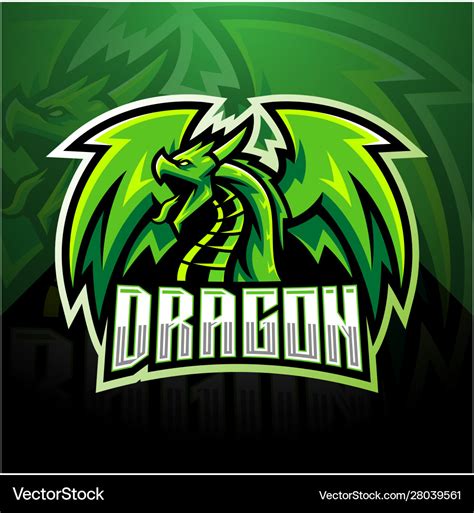 Dragon esport mascot logo design Royalty Free Vector Image