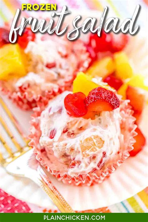 Frozen Fruit Salad with Cream Cheese - Plain Chicken