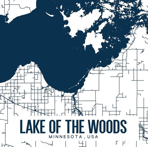 Lake of the Woods Printable Map Lake of the Woods Wall Art | Etsy