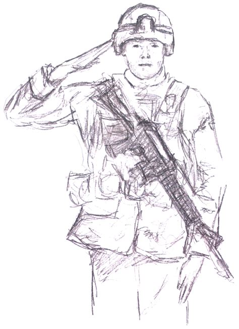 Soldier Saluting Drawing at PaintingValley.com | Explore collection of Soldier Saluting Drawing