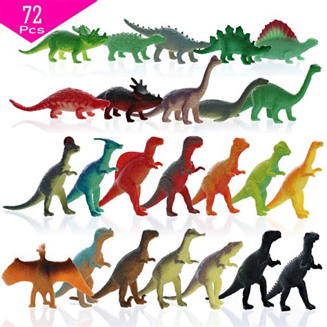 GiftExpress 72 pcs Mini Dinosaur Toys, Kids Toy Dinosaur Figures, Cupcake Toppers Dinosaurs ...