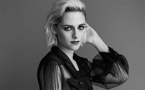 HD wallpaper: Actresses, Kristen Stewart, American, Black & White, Lipstick | Wallpaper Flare