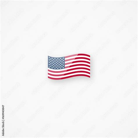 Shiny glossy small waving American flag vector icon Stock Vector | Adobe Stock