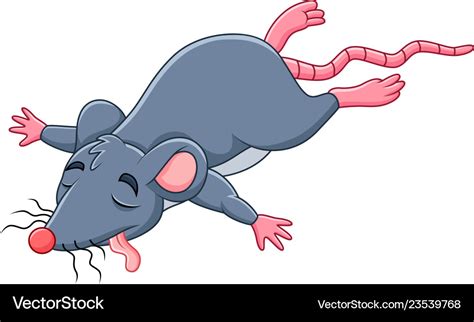 Cartoon dead mouse Royalty Free Vector Image - VectorStock