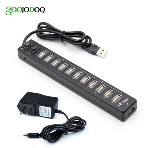 12 Ports USB Hub 2.0 High Quality USB 2.0 Hub Multi Usb Splitter Switch with EU / US Power ...