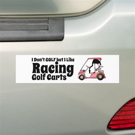 Funny Golf Cart Racing Bumper Sticker | Zazzle.com