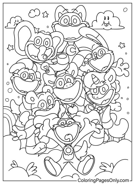 Free Smiling Critters Coloring Page - Free Printable Coloring Pages