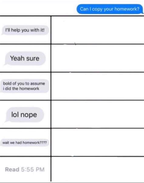 Can I copy your homework? Character template Blank Template - Imgflip