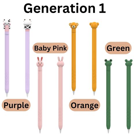 Kawaii Cute Cartoon Durable Pencil Case for Apple Pencil 1 / 2 Gen, Pen ...