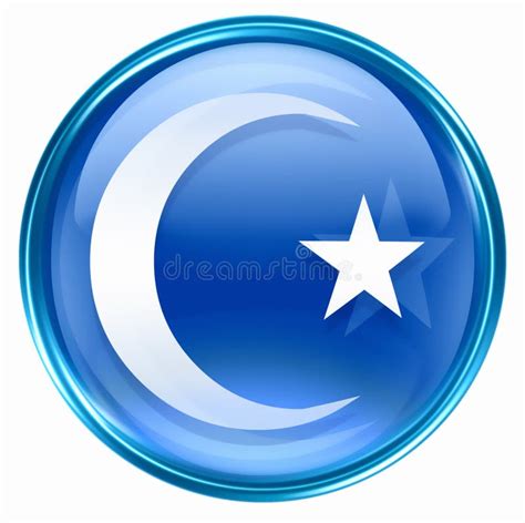 Moon and star icon blue stock illustration. Illustration of flag - 4910484