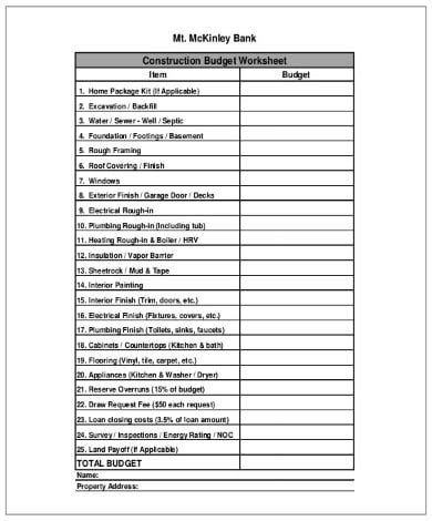 11+ FREE Construction Project Budget Templates - Google Docs, Google Sheets, MS Excel, MS Word ...