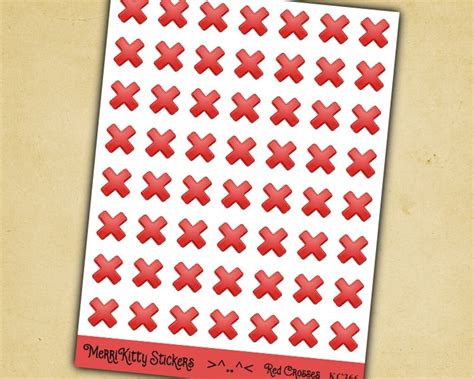 Red Cross Stickers KC366 Red Cross Sticker Sheet | Etsy