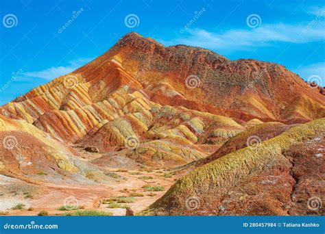 Zhangye Danxia Geological Park Scenery in Zhangye, Gansu, China. it is the One of Most Beautiful ...