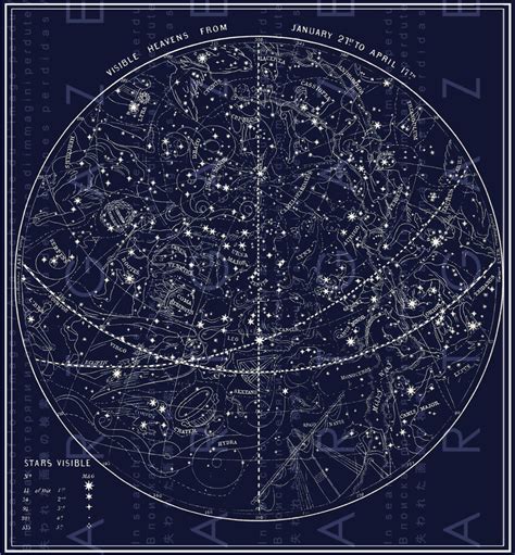 FAB Antique Illustration Celestial Print Constellations Map of | Etsy