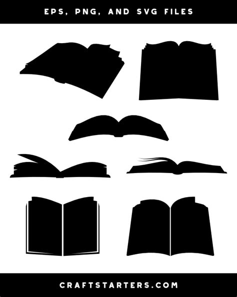 Open Book Silhouette Clip Art