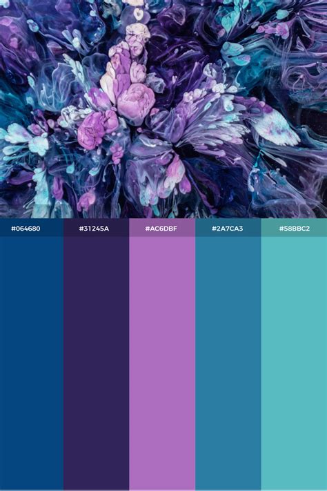 Purple blue teal color palette inspiration – Artofit