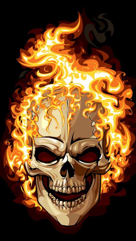 Top 86+ about fire skull wallpaper - Billwildforcongress