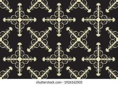 Damask Border Vector Seamless Pattern Background Stock Vector (Royalty ...