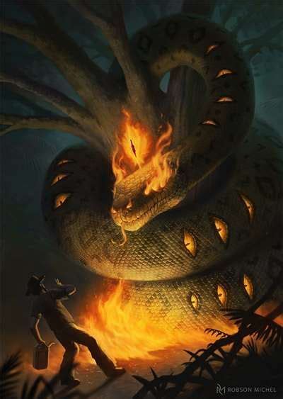 Boitatá, The giant flaming serpent is one of the most incredible creatures of Brazilian folklore ...