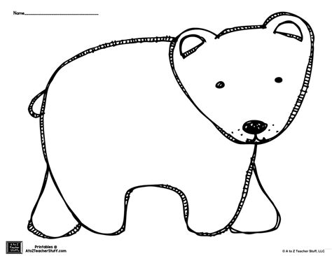 Brown Bear or Polar Bear Outline Coloring Page | A to Z Teacher Stuff Printable Pages and Worksheets