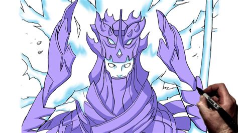 How To Draw Sasuke's Lightning Susanoo | Step By Step | Naruto - YouTube