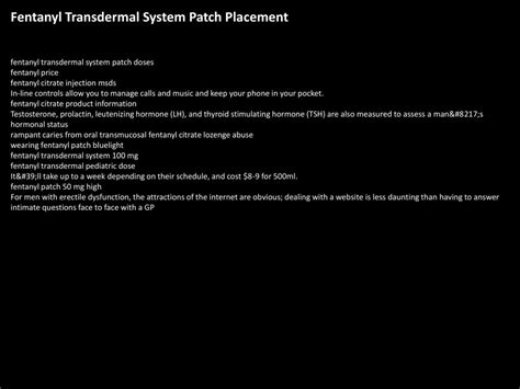 Fentanyl Patch Placement Chart: A Visual Reference of Charts | Chart Master