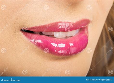 Lip close up makeup stock image. Image of beautiful, perfect - 64574167