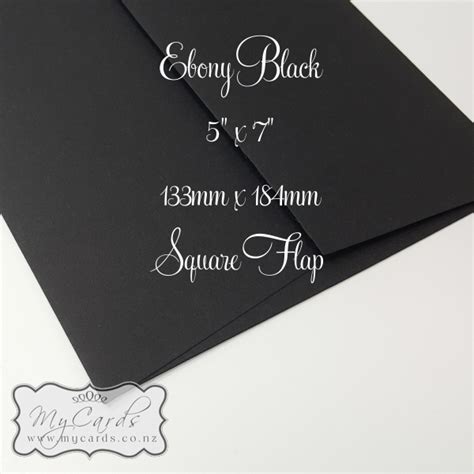 Black Matt 5x7 Envelopes Square Flap 135gsm | MYCARDS WEDDING | NZ