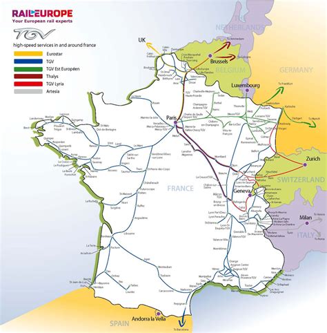 France & Paris train rail maps