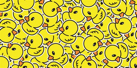 duck seamless pattern vector rubber ducky isolated cartoon illustration bird farm repeat ...