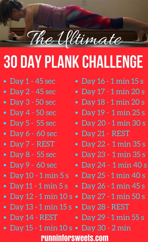 30 Day Plank Challenge Printable Pdf