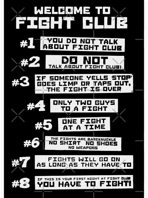 "Fight Club Rules - Black Version" Poster for Sale by StylizedKon | Redbubble