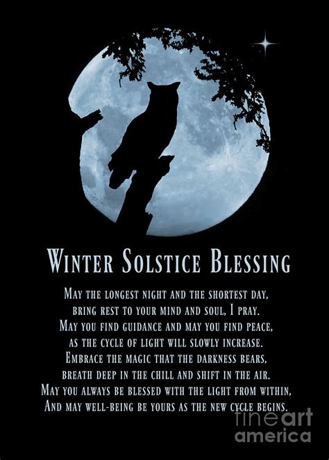 Winter Solstice Owl and Moon in Oak Tree Yule Blessing Photograph by Stephanie Laird - Pixels