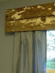 barn wood valance | Wood valance, Rustic window treatments, Rustic window