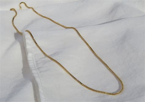 Gold Box Chain Gold Box Necklace Gold Necklace 14k Gold - Etsy