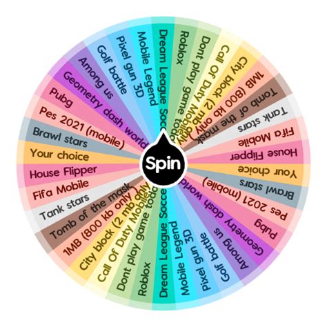 What game to play today (mobile version) | Spin The Wheel App