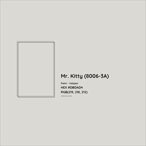 Valspar Mr. Kitty (8006-3A) Paint color codes, similar paints and colors - colorxs.com