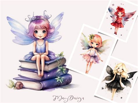 Watercolor Fairy Clipart Bundle 20 Cute Colorful Fairies - Etsy Australia