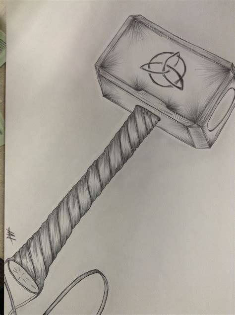 Thor Hammer Drawing at GetDrawings | Free download