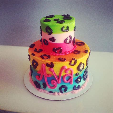 Rainbow leopard print cake - Hayley Cakes and Cookies Hayley Cakes and Cookies