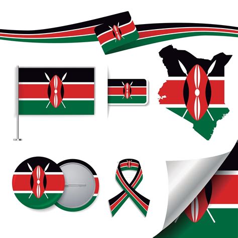 Kenya flag with elements 2612082 Vector Art at Vecteezy