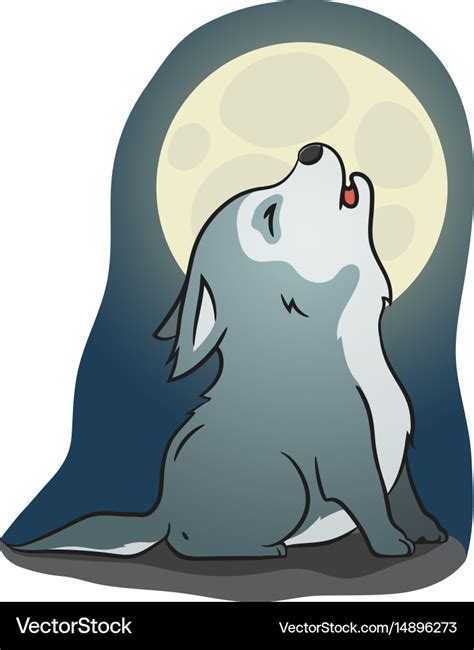 Cute little howling wolf Royalty Free Vector Image