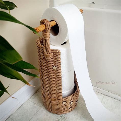 Toilet paper storage Toilet roll holder Wicker baskets Toilet | Etsy