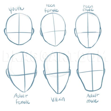 How To Draw Manga Heads, Step by Step, Drawing Guide, by PuzzlePieces | dragoart.com | Anime ...