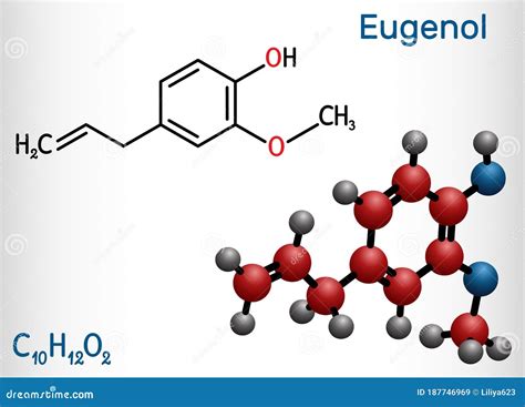 Eugenol, Clove Odor, Chemical Structure And Formula Cartoon Vector | CartoonDealer.com #191606177